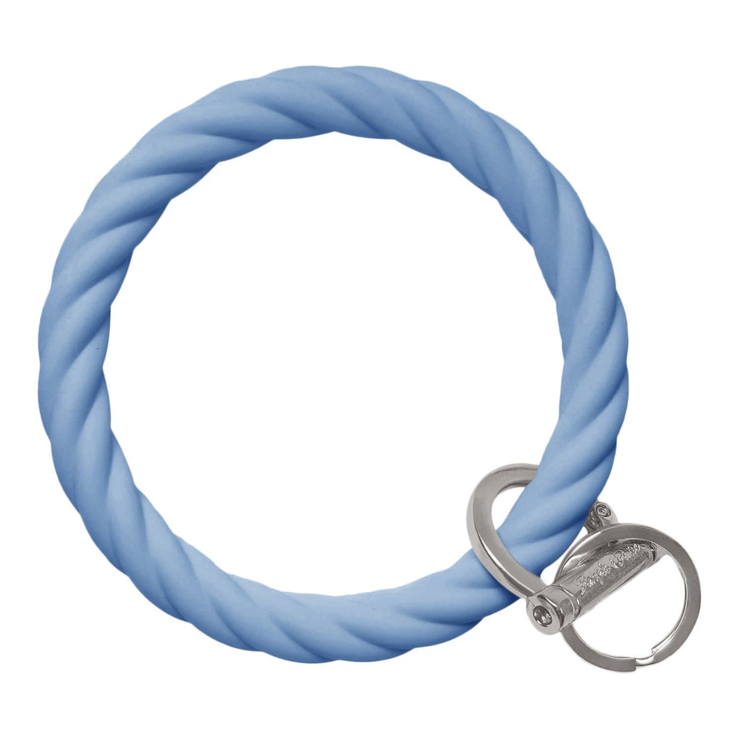 Twisted Bangle & Babe Bracelet Key Ring Twist - Slate Blue Silver 