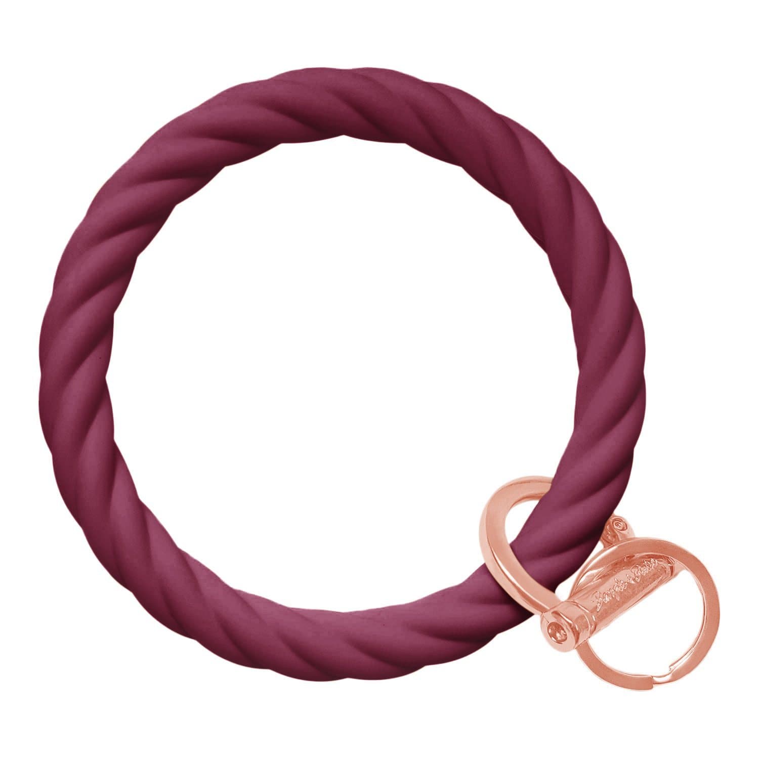 Twisted Bangle & Babe Bracelet Key Ring Twist – Maroon Rose Gold 