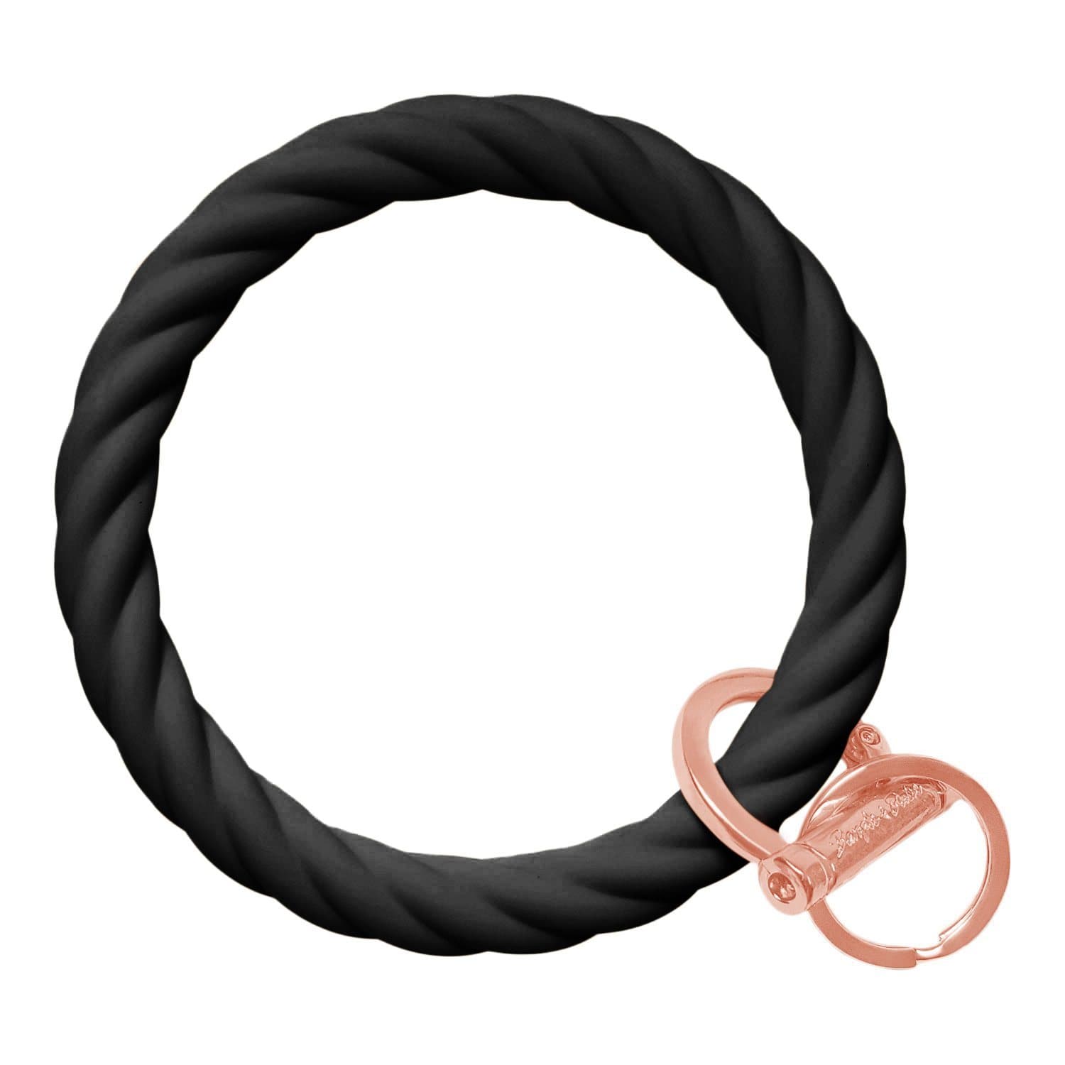Twisted Bangle & Babe Bracelet Key Ring Twist – Black Rose Gold 