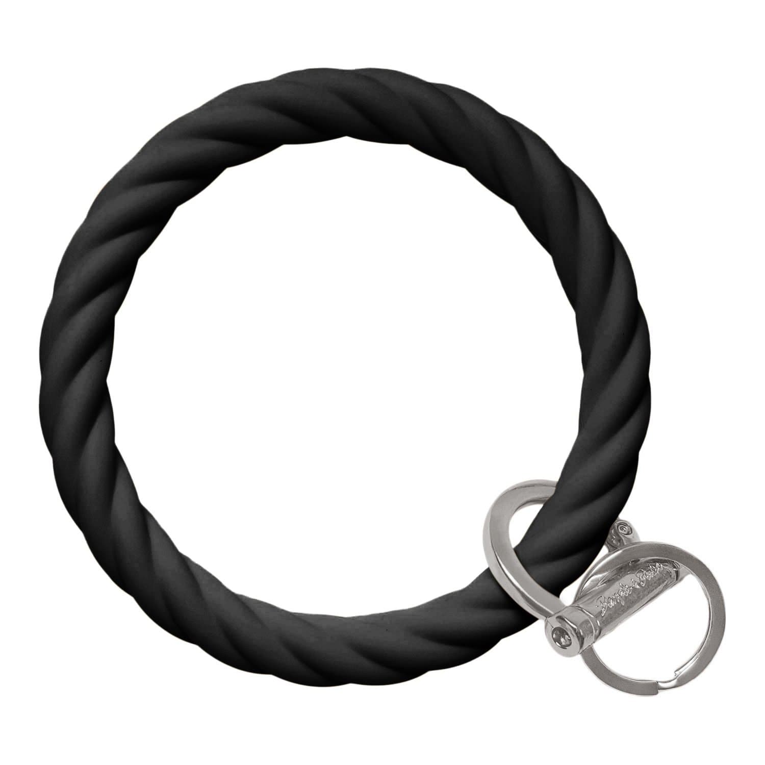 Twisted Bangle & Babe Bracelet Key Ring Twist – Black Silver 