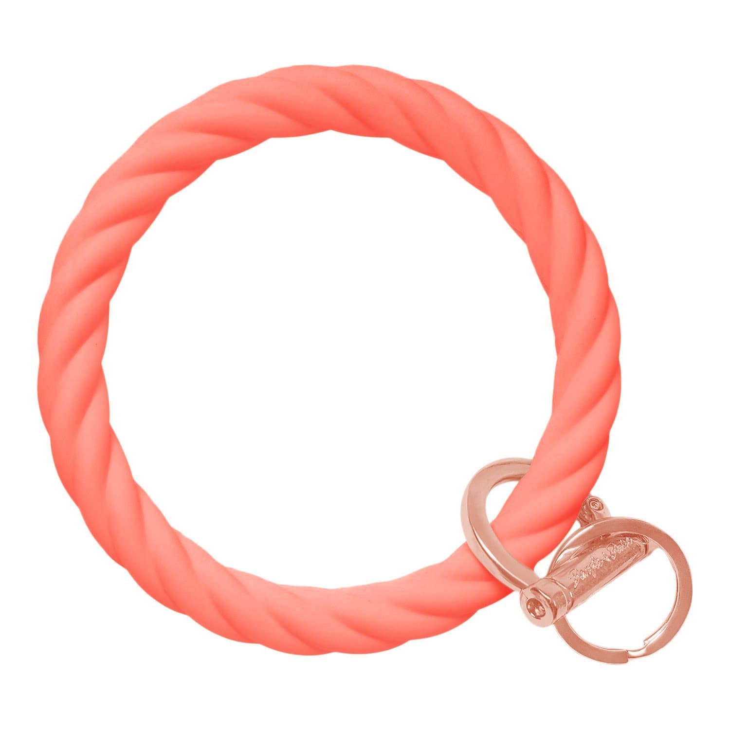 Twisted Bangle & Babe Bracelet Key Ring Twist – Coral Rose Gold 