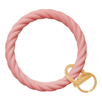 Twisted Bangle Bracelet Key Ring Twist - Blush Pink Gold
