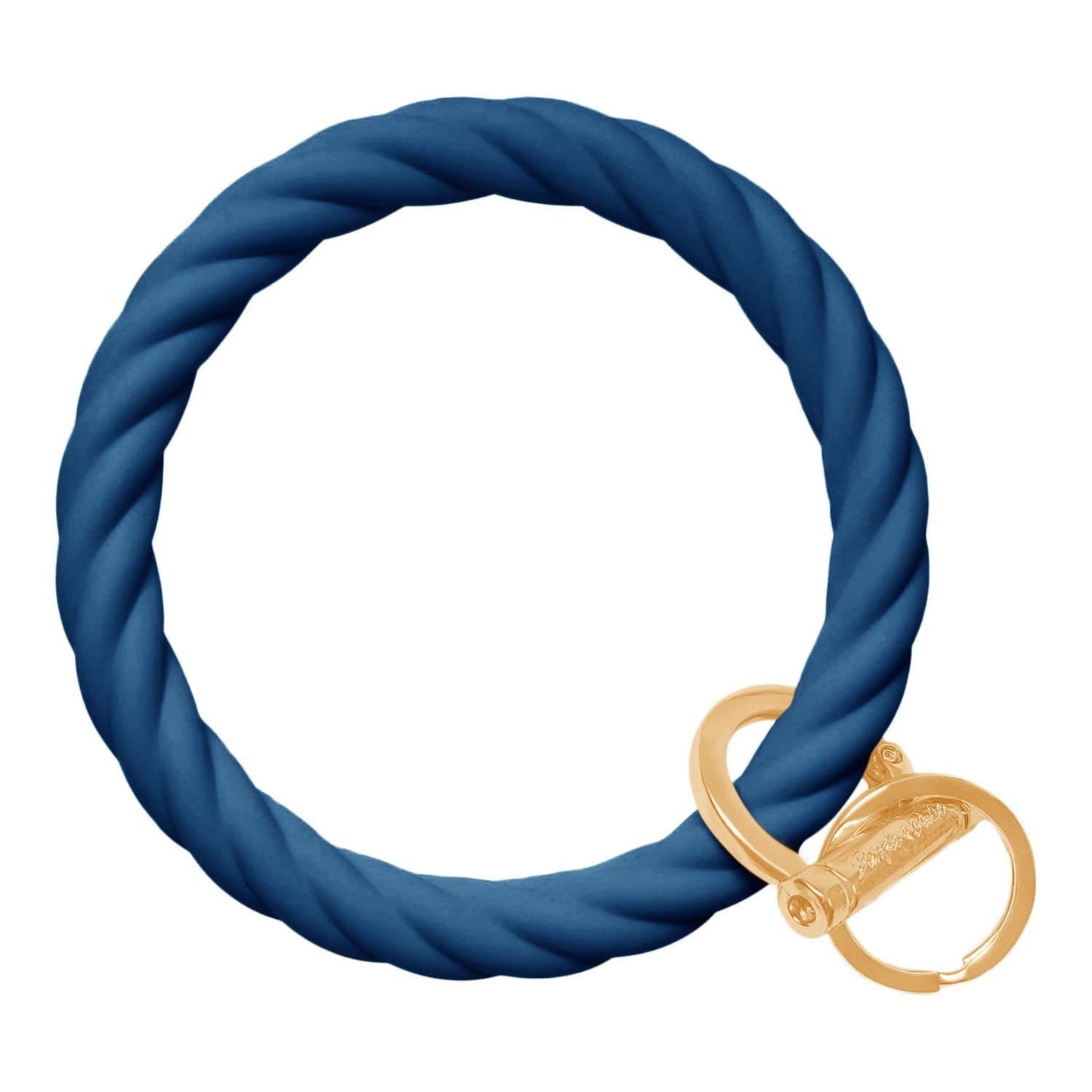 Twisted Bangle & Babe Bracelet Key Ring Twist - Indigo Blue Gold 