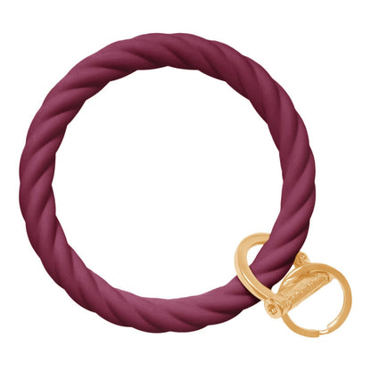Twisted Bangle Bracelet Key Ring Twist – Maroon Gold