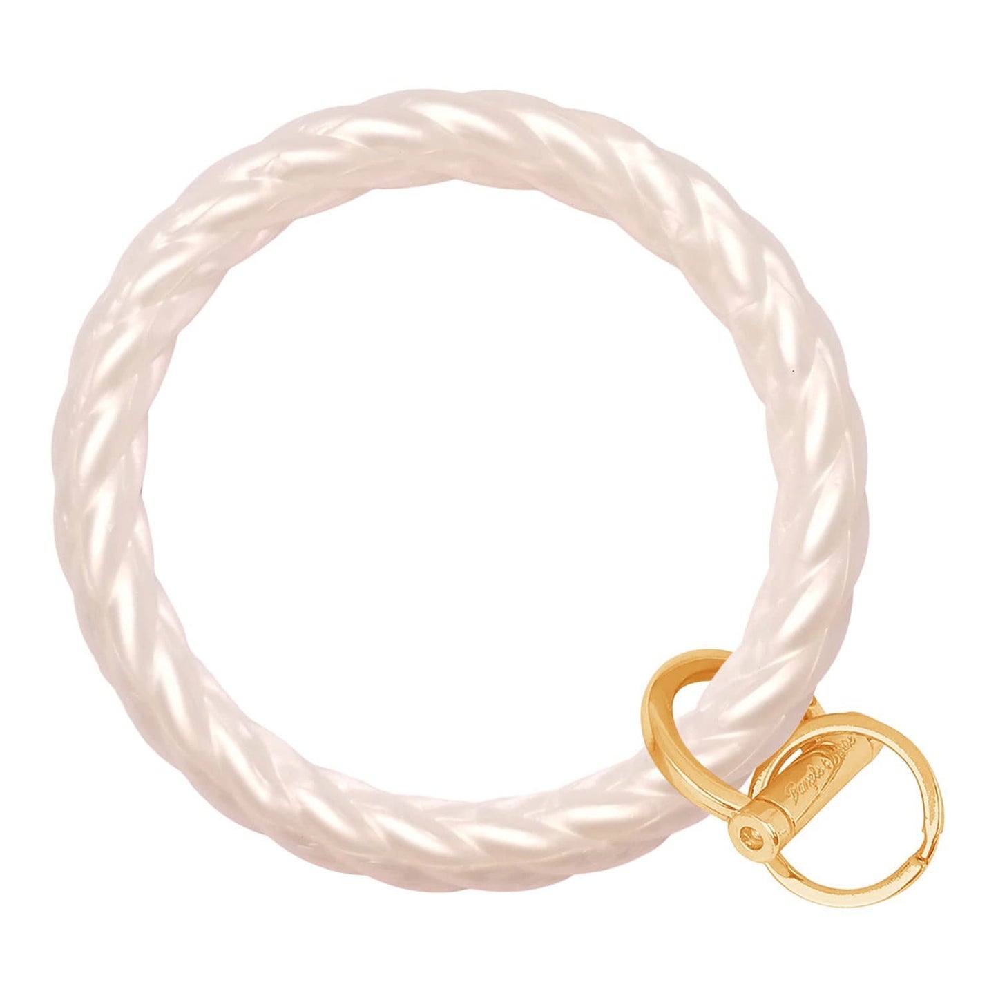 Twisted Bangle & Babe Bracelet Key Ring Twist - Pearl Gold 