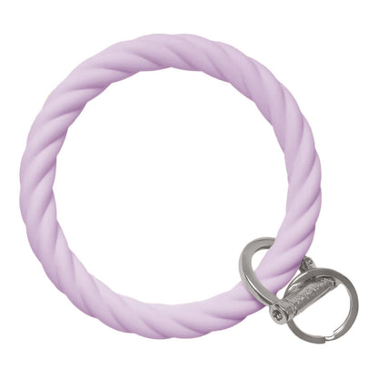 Twisted Bangle Bracelet Key Ring Twist - Pastel Lilac Silver