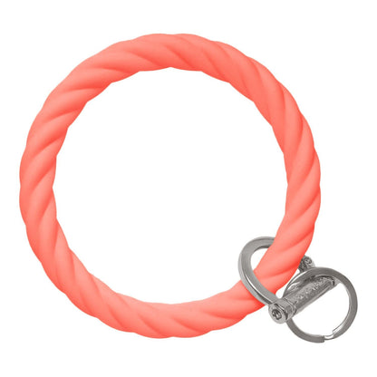 Twisted Bangle Bracelet Key Ring Twist – Coral Silver