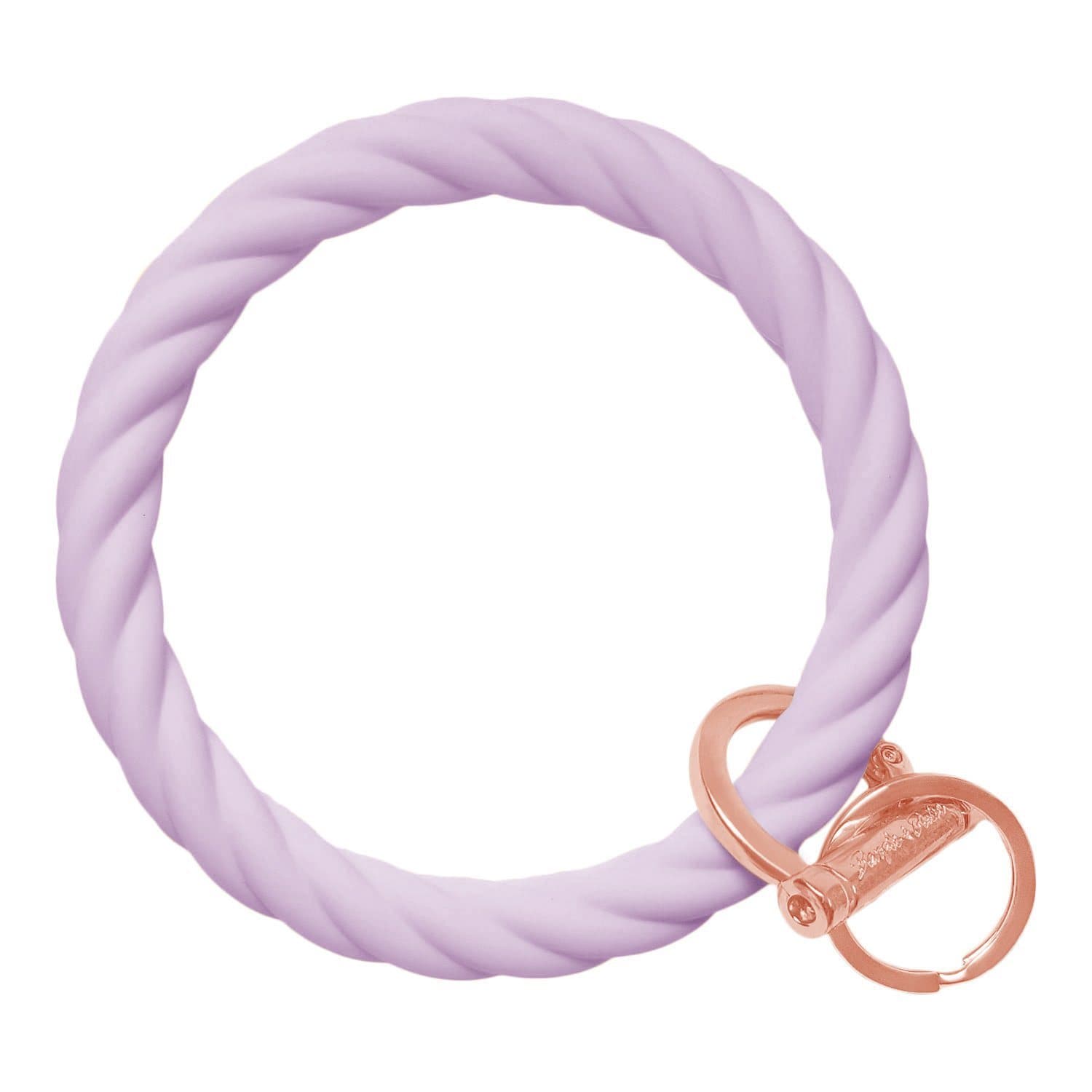 Twisted Bangle & Babe Bracelet Key Ring Twist - Pastel Lilac Rose Gold 